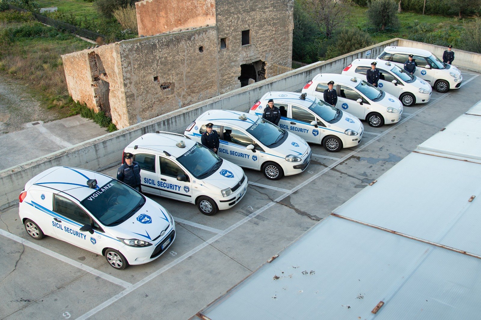 La flotta Sicil Security ripresa dall’alto
